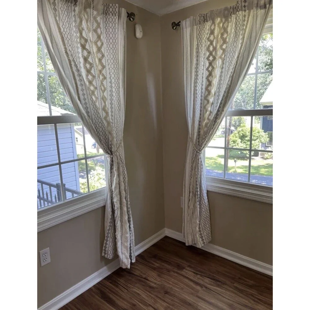 Wood Bead Curtain Tiebacks,  Set of 2 Curtain Holdbacks for Thin or Thick Window